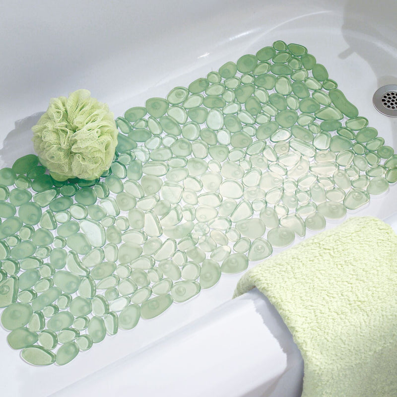 iDesign 26-1/2 in. L X 13-3/4 in. W Green Vinyl Bath Mat