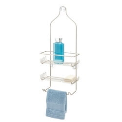 iDesign Milo 21-1/4 in. H X 4-1/2 in. W X 9 in. L Satin Silver Shower Caddy